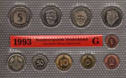 Deutschland 1993 Prägeanstalt G Stg 25€ Stempelglanz Kursmünzensatz Der Staatlichen Münze Karlsruhe Set Coin Of Germany - Ongebruikte Sets & Proefsets