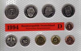 Deutschland 1994 Prägeanstalt D Stg 25€ Stempelglanz Im Kursmünzensatz Der Staatlichen Münze München Set Coin Of Germany - Ongebruikte Sets & Proefsets