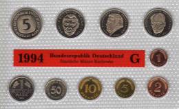 Deutschland 1994 Prägeanstalt G Stg 25€ Stempelglanz Kursmünzensatz Der Staatlichen Münze Karlsruhe Set Coin Of Germany - Sets De Acuñados &  Sets De Pruebas