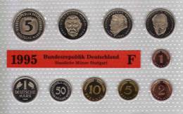 Deutschland 1995 Prägeanstalt F Stg 330€ Stempelglanz Kursmünzensatz Der Staatlichen Münze Stuttgart Set Coin Of Germany - Mint Sets & Proof Sets