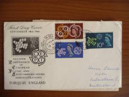 Regno Unito - 1961 - FDC - Europa CEPT - Mi N. 346/48 - 1952-71 Ediciones Pre-Decimales