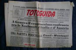 PBI/60 Giornale Sportivo/calcio - TOTOGUIDA 9/12/1956 : Nazionali Italia - Austria - Adolfo Baloncieri (Alessandria) - Deportes