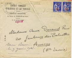 Carta LYON (Rhone) 1941. Credit Foncier D'Algerie Et De Tunisia - Brieven En Documenten