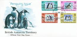 British Antarctic Territory 1979 Brids - Penguins, Set On First Day Cover - FDC