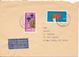 Germany DDR Cover Sent Air Mail To USA Weimar 31-7-1978 - Storia Postale