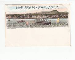 PORTUGAL - AÇORES AZORES   [#0240] - GRUSS AUS LITHO - LEMBRANÇA DE SÃO MIGUEL PONTA DELGADA - PAPELARIA TRAVASSOS - - Açores
