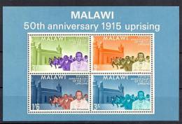 Myz055 HERDENKING OPSTAND FIFTHIETH ANNIVERSARY OF THE 1915 UPRISING MALAWI 1965 PF/MNH - Malawi (1964-...)