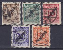 Deutsches Reich 1923 Mi. 99-103 Dienstmarken Deutsches Reich Overprinted DIENSTMARKE - Servizio