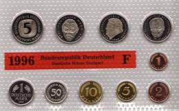 Deutschland 1996 Prägeanstalt F Stg 50€ Stempelglanz Kursmünzensatz Der Staatlichen Münze Stuttgart Set Coin Of Germany - Ongebruikte Sets & Proefsets