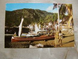 Doug-out Fishing Canoes -Sourfriere -  St. Lucia  -  West Indies - W.I.  D77831 - Sainte-Lucie