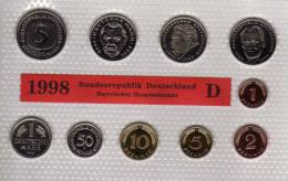 Deutschland 1998 Prägeanstalt D Stg 35€ Stempelglanz Kursmünzensatz Der Staatlichen Münze In München Set Coin Of Germany - Ongebruikte Sets & Proefsets