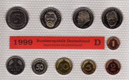 Deutschland 1999 Prägeanstalt D Stg 35€ Stempelglanz Kursmünzensatz Der Staatlichen Münze In München Set Coin Of Germany - Mint Sets & Proof Sets