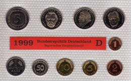 Deutschland 1999 Prägeanstalt D Stg 35€ Stempelglanz Kursmünzensatz Der Staatlichen Münze In München Set Coin Of Germany - Sets De Acuñados &  Sets De Pruebas