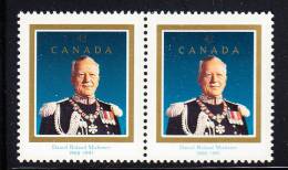 Canada MNH Scott #1447ii Pair Of 42c Roland Michener - Unused Stamps