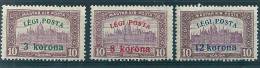 Hungary 1920 Air. SG 401-3 MM - Unused Stamps