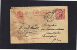 Suède , Entier Carte Postale Adréssée De Stockholm Pour Bradford Dans Le Yorkshire 1916. Cachet Arrivée . - Enteros Postales