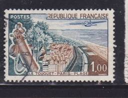 FRANCE N°1355 1F BLEU VERT ET BRUN ROUGE LE TOUQUET PARIS PLAGE ETUI DE GOLF VERT OBL - Used Stamps