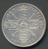 GREAT BRITAIN , FLORIN 1915 , SILVER - J. 1 Florin / 2 Shillings