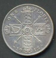 GREAT BRITAIN , FLORIN 1915 , SILVER - J. 1 Florin / 2 Schillings