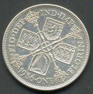 GREAT BRITAIN , FLORIN 1926 , SILVER - J. 1 Florin / 2 Schillings