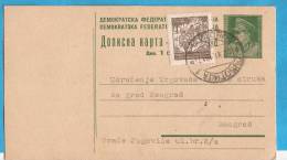 3-P JUGOSLAVIJA SERBIJA POSTAL CARD FIRST PERIOD  INTERESSANT - Postal Stationery