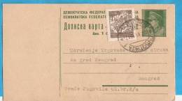 3-P JUGOSLAVIJA SERBIJA POSTAL CARD FIRST PERIOD  INTERESSANT - Entiers Postaux