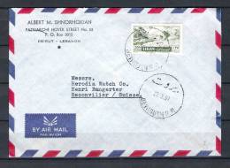 LIBAN, 27/03/1957 Air Mail  -  BEYROUTH (GA1554) - Invierno 1956: Cortina D'Ampezzo