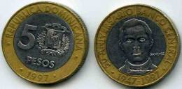 République Dominicaine Dominican Republic 5 Pesos 1997 50 Ans De La Banque Centrale KM 88 - Dominicaanse Republiek