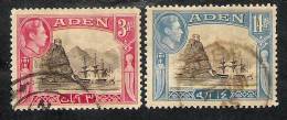 ADEN 1939 "Capture Of Aden" Painting, 3 Annas, 14 Annas, 2v, Used, - Aden (1854-1963)