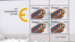 25 Jahre Verträge Von Rom Portugal Block 34 O 6€ CEPT 1982 Aller Europa Flaggen-Band Bf Bloc Flags Sheet Of Unit Europe - Gebraucht