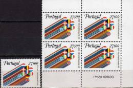 25 Jahre Verträge Rom CEPT 1982 Portugal 1556 Plus 4-Block ** 10€ Europa Flaggen-Band Bf Bloc Flags Sheet Of Unit Europe - Andere & Zonder Classificatie