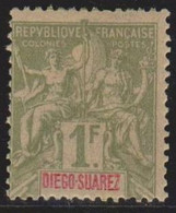 DIEGO SUAREZ - YVERT N° 50 * MLH CHARNIERE LEGERE - COTE = 38 EUR.- - Ungebraucht