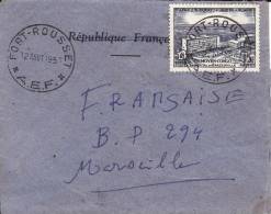 FORT ROUSSET - CONGO - 1957 - AFRIQUE - COLONIE FRANCAISE - N° 234 HOPITAL DE BRAZZAVILLE - LETTRE PAR AVION - Storia Postale