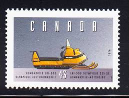 Canada MNH Scott #1552b 43c Bombardier Ski-Doo Olympique 335 Snowmobile, 1970 - Historic Farm & Frontier Vehicles 3 - Unused Stamps