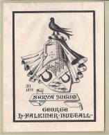 EX LIBRIS BOOKPLATE GEORGE FALKINER 1898 OISEAU BIRD VOGEL BLASON - Ex Libris
