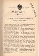 Original Patentschrift - Th. Kliemanndt In Dittelsdorf B. Hirschfelde I.S. , 1899 , Maschine Für Blattmetall !!! - Machines