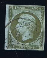 France, 1852 Yv 11 Mi 10,   Vert Olive Foncé/dark Olive, Oblitéré / Cancelled - 1853-1860 Napoleon III