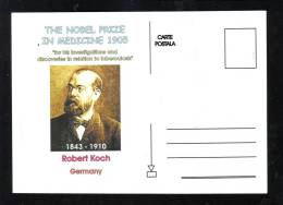 THE NOBEL PRIZE IN MEDICINE ROBERT KOCH GERMANY,POST CARD UNUSED - Premi Nobel