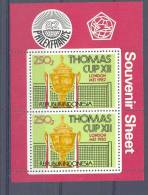 Mgm1112 THOMAS CUP BADMINTON SHEET INDONESIA 1982 PF/MNH - Bádminton