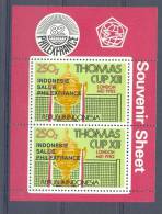 Mgm1113 THOMAS CUP BADMINTON OVERPRINT BLACK SHEET INDONESIA 1982 PF/MNH - Bádminton