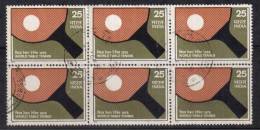 Postal Used  Block Of 6, World Table Tennis 1975 India, Sport - Table Tennis