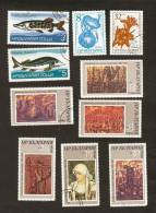 10. Bulgaria, LOT Set Of 10 - 1985 Flowers FLORA - 1983 FISH Fauna - 1982 ART - Usados