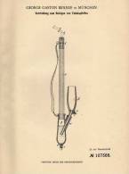 Original Patentschrift - G. Benner In München , 1899 , Tabakspfeifen - Reiniger , Pfeife , Tabak , Wasserpfeife !!! - Pipes à Eau