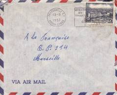 BRAZZAVILLE R.P - CONGO - 1957 - AFRIQUE - COLONIE FRANCAISE - N° 234 HOPITAL DE BRAZZAVILLE - FLAMME - LETTRE PAR AVION - Briefe U. Dokumente