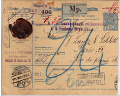 1911 - HONGRIE - CARTE POSTALE ENTIER BULLETIN D'EXPEDITION De BUDAPEST Pour PARIS - 2 PLIS TRES MARQUES - Postwaardestukken