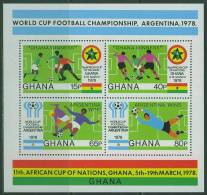 B378N0022 Football Surcharge Palmares Bloc 76 Ghana 1978 Neuf ** Coupe Du Monde Argentina 78 Coupe D Afrique - 1978 – Argentine