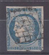 Lot N°18643   Variété/n°4, Oblit Grille De 1849, Tache Blanche Face A L'oeil, Tache Bleu Au Dessus Fleuron NORD OUEST - 1849-1850 Cérès
