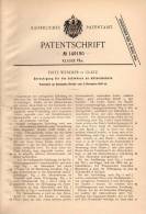 Original Patentschrift - Fritz Wendler In Glatz , Schlesien , 1902 , Schwänze Für Aktendeckel , Akten !!! - Other & Unclassified