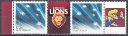 Australia 2012 AFL Footy Stamps - Brisbane Lions 60c Pair MNH - Football - Mint Stamps