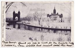 HARTFORD CT~MILITARY MEMORIAL ARCH & CAPITOL~1905 UDB Postcard~WINTER SCENE-SNOW -CONNECTICUT  [c3725] - Hartford